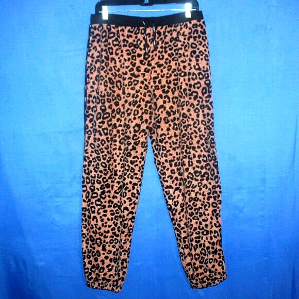 DKNY Leopard Print Jogger Pants L